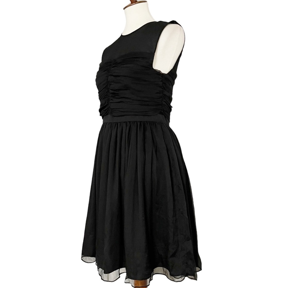 Sandro Ruffled Silk-Chiffon Mini Dress in Black - Picture 6 of 11